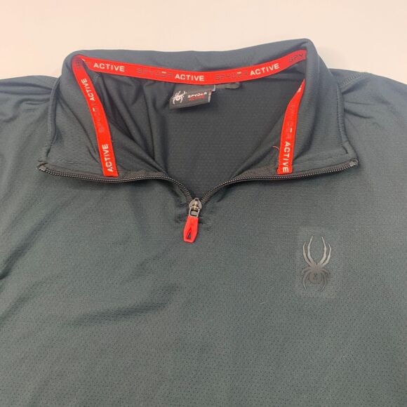 Spyder Active Sweatshirt Mens S Small Black Athletic Quarter Zip ProW=B Pullover - Picture 3 of 9